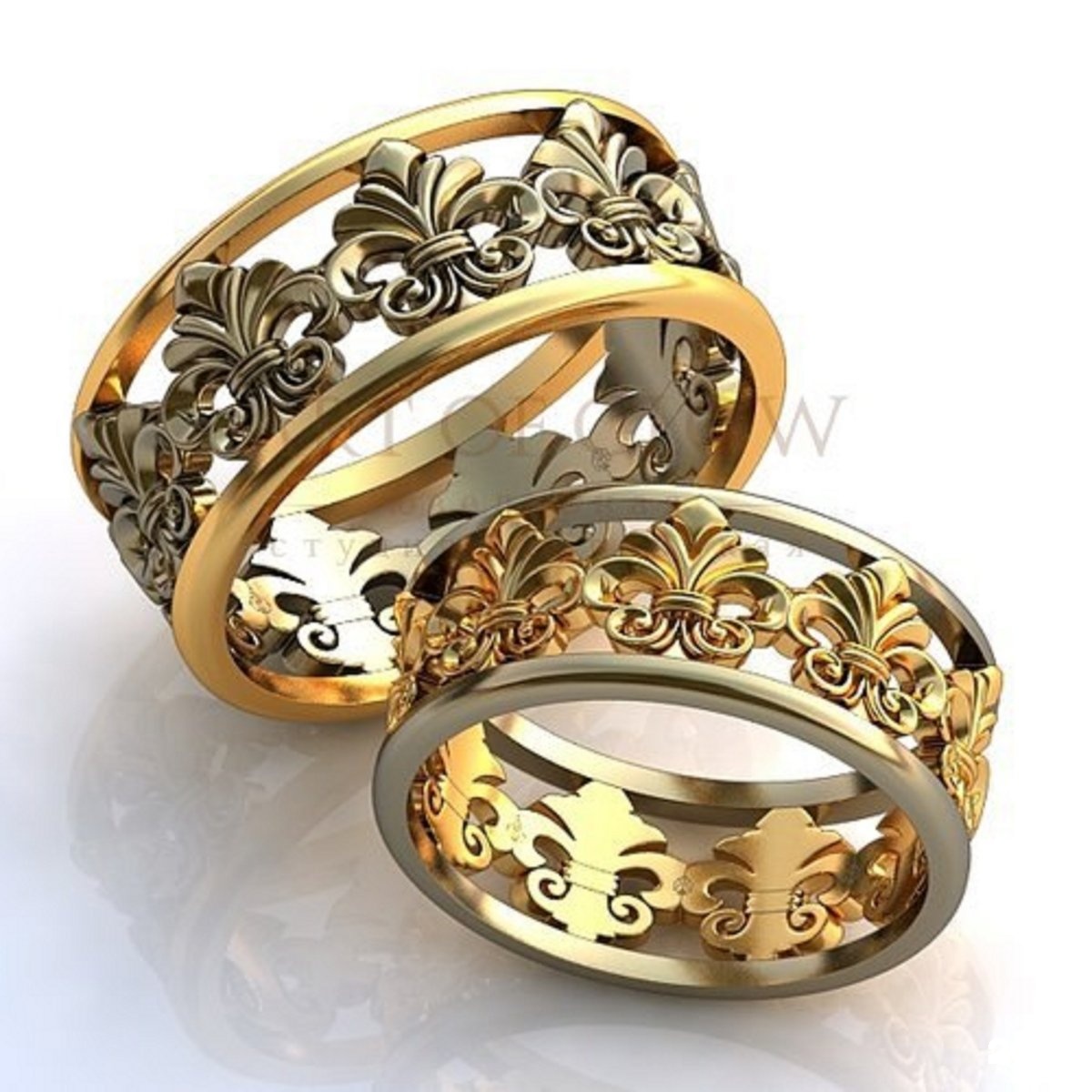 Обручальные кольца золото 585 широкие