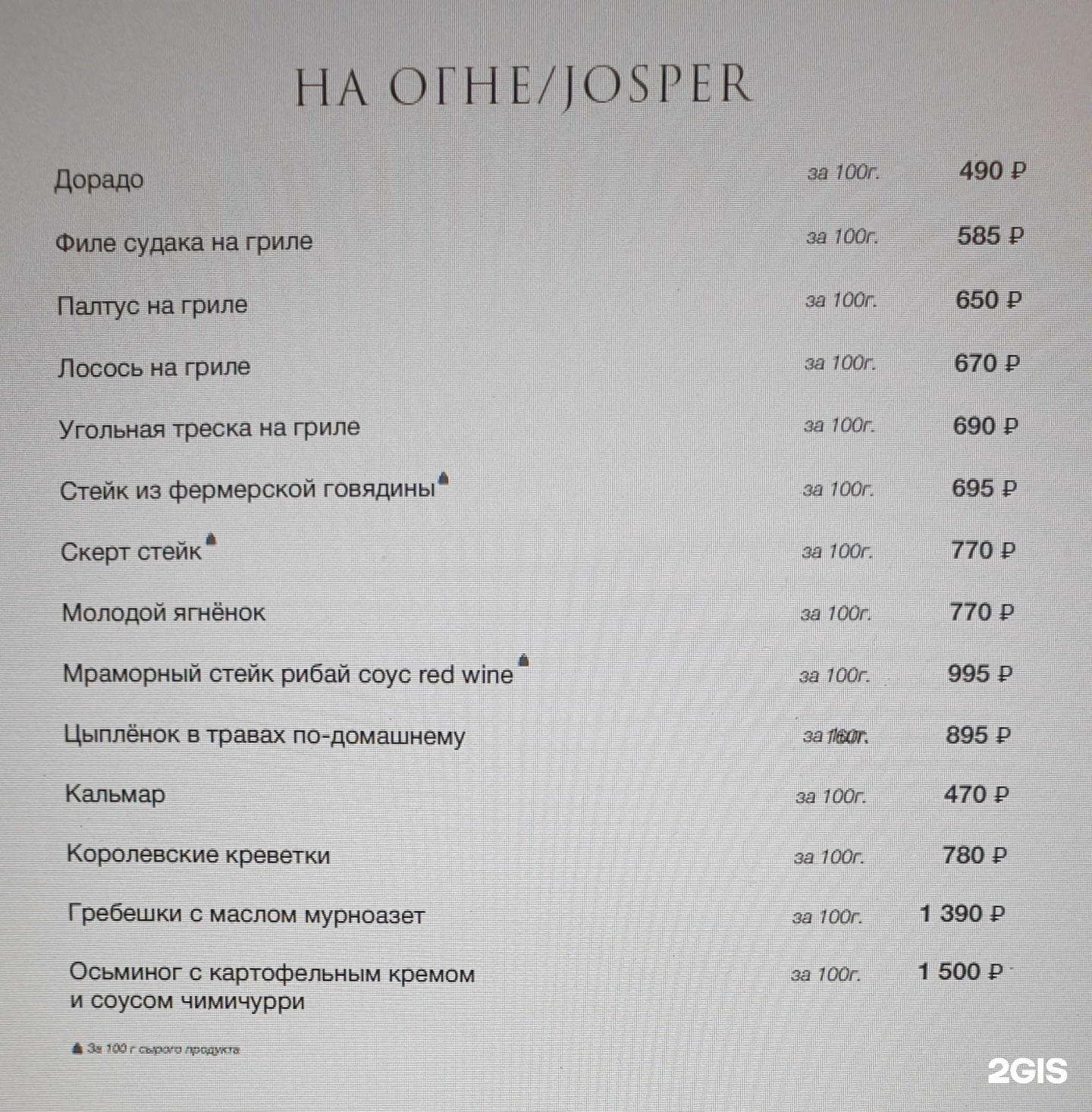 Меню беллини