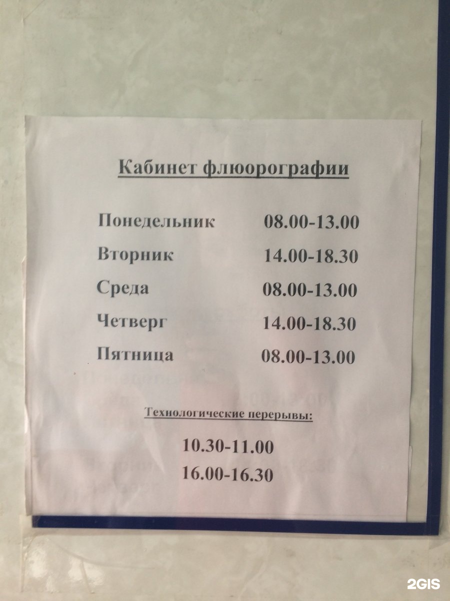 Кабинет флюорографии поликлиника