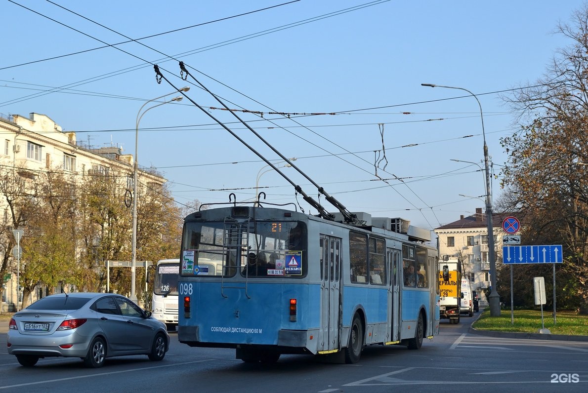 Троллейбус 21 в Краснодаре: расписание и остановки на карте