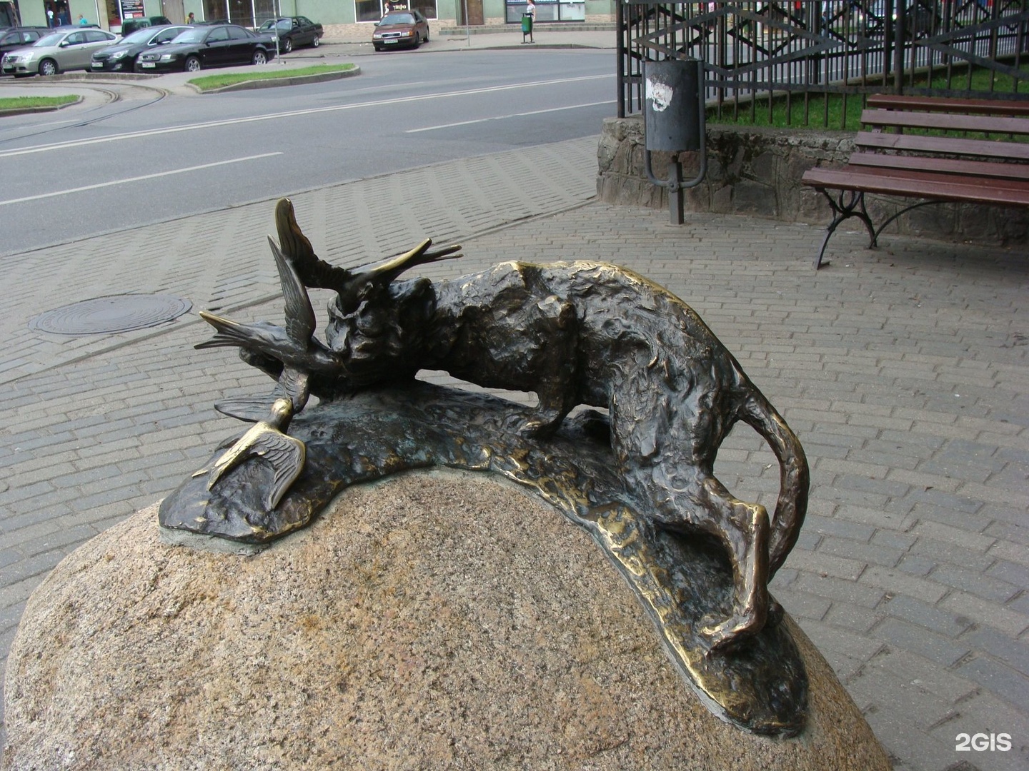 Калининград кот и три птицы скульптура